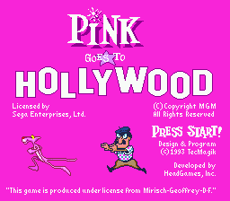 Pink Goes to Hollywood (USA) Title Screen
